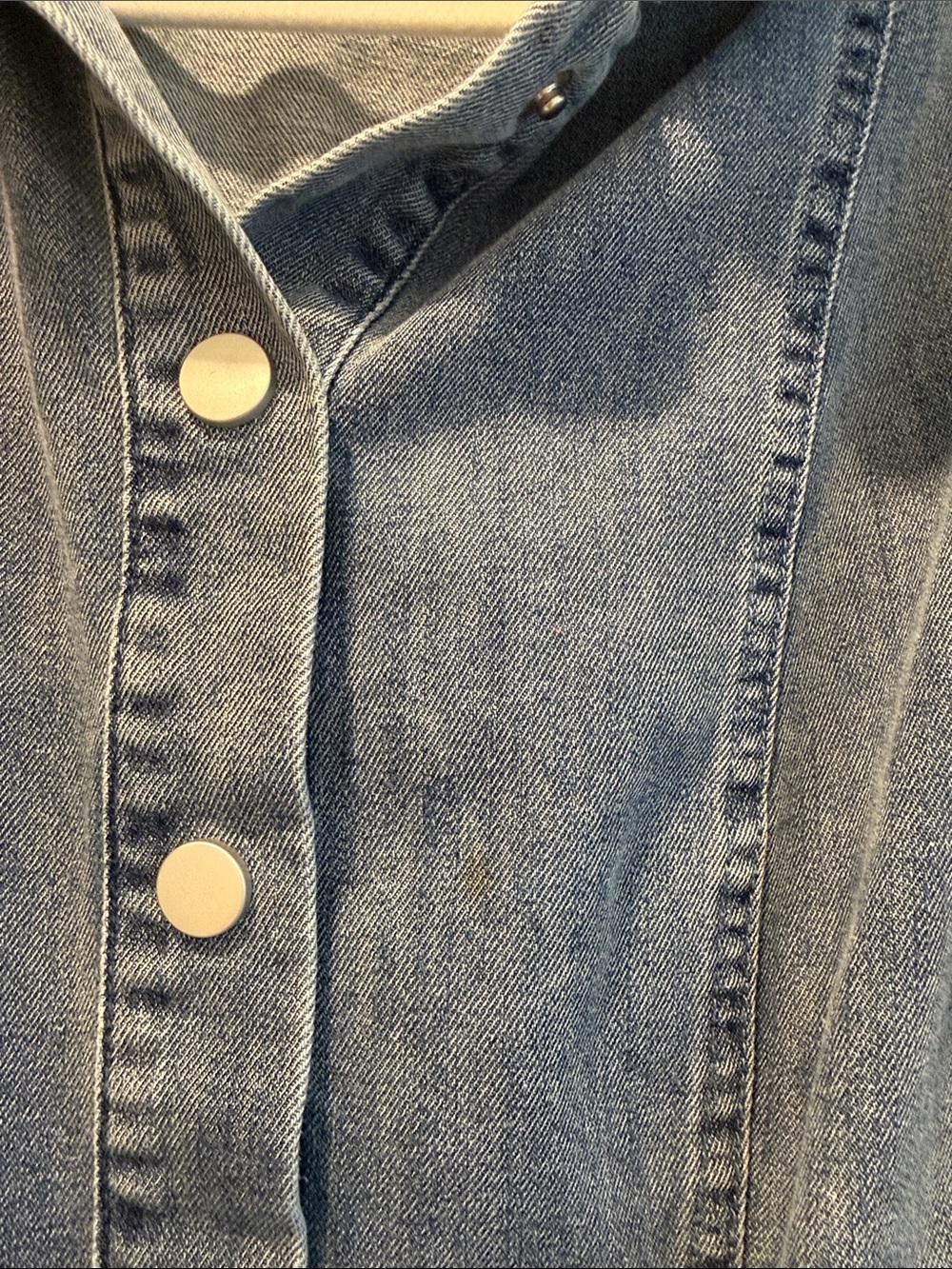 Fate Light Blue Denim Button-Front Mini Dress with Belt - Picture 6 of 7